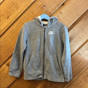 Nike Kids Heather Gray Zip-Up Hoodie